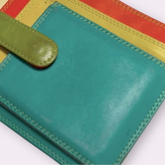 Multicolored Mywalit butter soft leather bifold credit card holder and zip purse - Picture 9 of 10